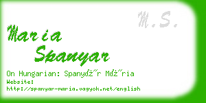 maria spanyar business card